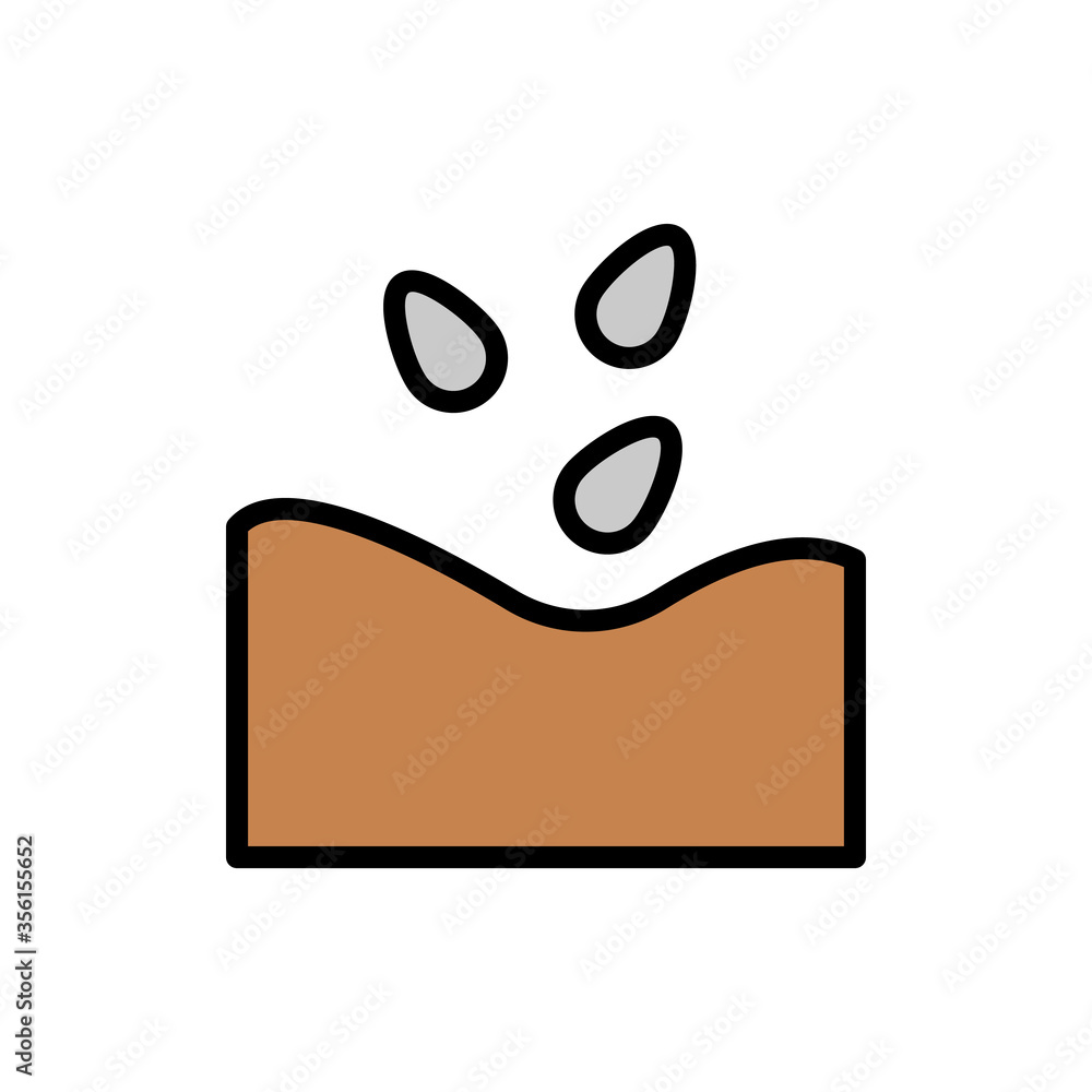 Poster soil, seed icon. simple color with outline vector elements of agriculture icons for ui and ux, websi