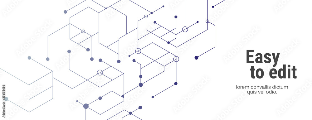 Aufkleber vector connect lines and dots. banner template for technology.