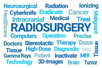 Radiosurgery Word Cloud on White Background