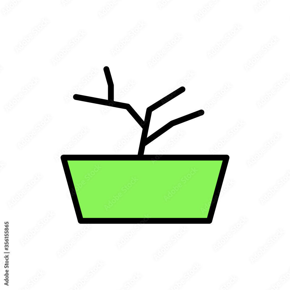 Poster pot, plant icon. simple color with outline vector elements of agriculture icons for ui and ux, websi