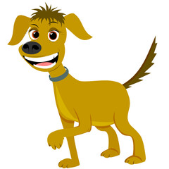 dog.happy brown dog on a white background.Cartoon vector illustration