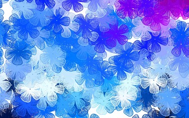 Light Pink, Blue vector abstract design with flowers