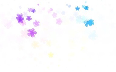 Light Green, Red vector doodle pattern with flowers.