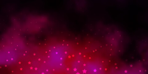 Dark Pink vector template with neon stars. Modern geometric abstract illustration with stars. Best design for your ad, poster, banner.