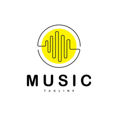 Vector illustration design of music logo icon concept
