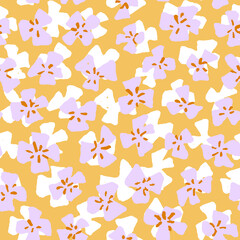 Vector seamless background with bold pansy illustration. Colorful abstract floral design in repeat. Great for wallpaper, fabric, web.