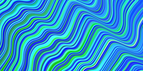 Light Blue, Green vector texture with curves. Illustration in abstract style with gradient curved.  Template for your UI design.