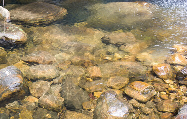 Crystal clear natural water stream
