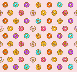 Donuts shop elements, isolated colored pattern, sweet shop, pattern  vector donuts collection