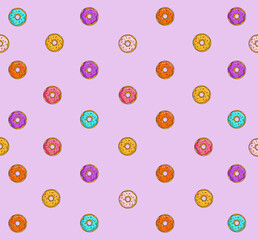 Donuts shop elements, isolated colored pattern, sweet shop, pattern  vector donuts collection