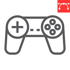Gamepad line icon, video games and console, joystick sign vector graphics, editable stroke linear icon, eps 10.