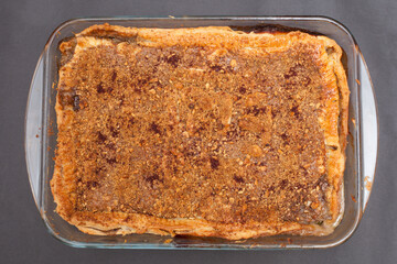 An Egyptian Spinach Pie with a Dukkah crusty topping