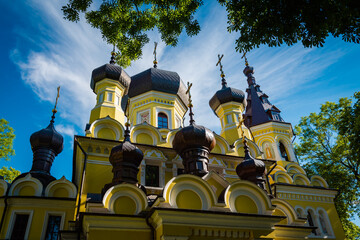Orthodox Church with many domes in Hrubieszów.