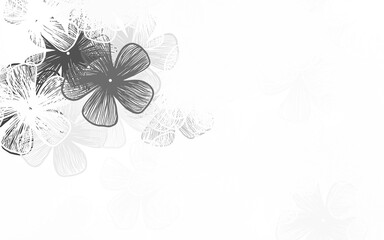 Fototapeta na wymiar Light Gray vector doodle layout with flowers