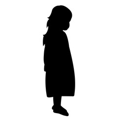 black silhouette of a little girl