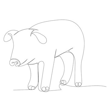 recommend clip art: drawing with a continuous line of pigs