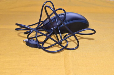 Wired PC three button USB optical mouse for windows and apple mac. Computer pointing device which uses light-emitting diode Precise cursor control helps edit documents and navigate the web efficiently