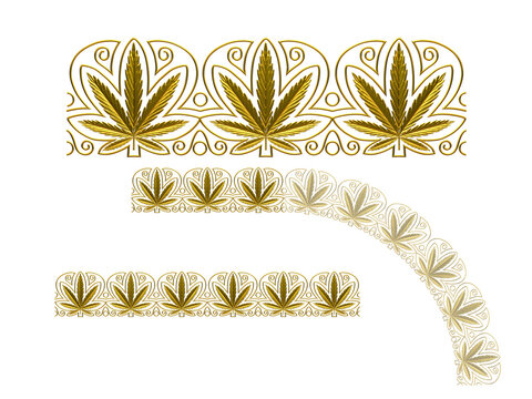 Ornament. Straight segment. Combinable with a fourtyfive or ninety degree curve version. Search term Cannabis