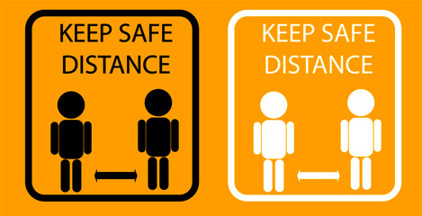Social Distancing Sign / symbol. Instruction Icon. Vector Image.
