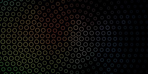 Dark Blue, Red vector background with circles. Abstract decorative design in gradient style with bubbles. Design for your commercials.