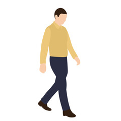 vector, on a white background, in a flat style man, the guy is walking