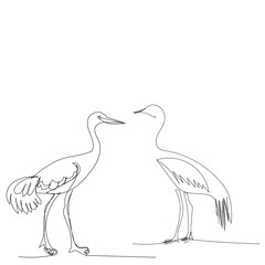 vector, isolated, drawing continuous line crane