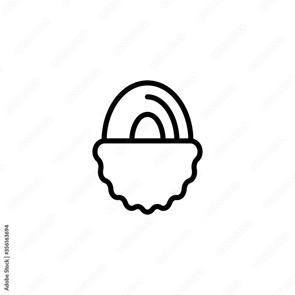 Poster lychee vector icon in linear, outline icon isolated on white background