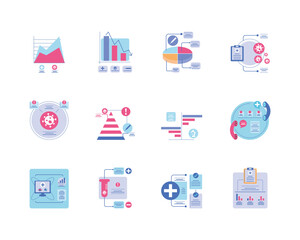 set of icons healthcare infographics