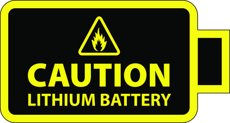 A lithium ion or lithium metal hydride battery shipment caution label.