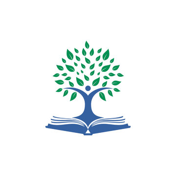 Human tree logo design. Leader education logo design.