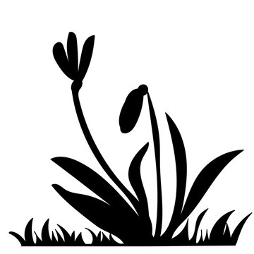 recommend clip art:  black silhouette of a snowdrop