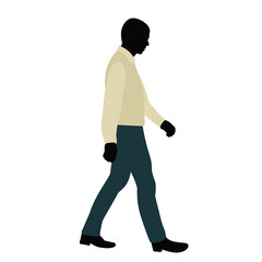 silhouette of a man in colored clothes