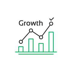 linear growth icon like goal achievement