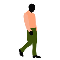 silhouette of a man in colored clothes