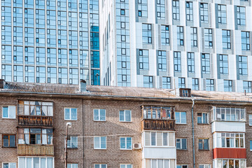 Old and new residential buildings as an example of social stratification between rich and poor