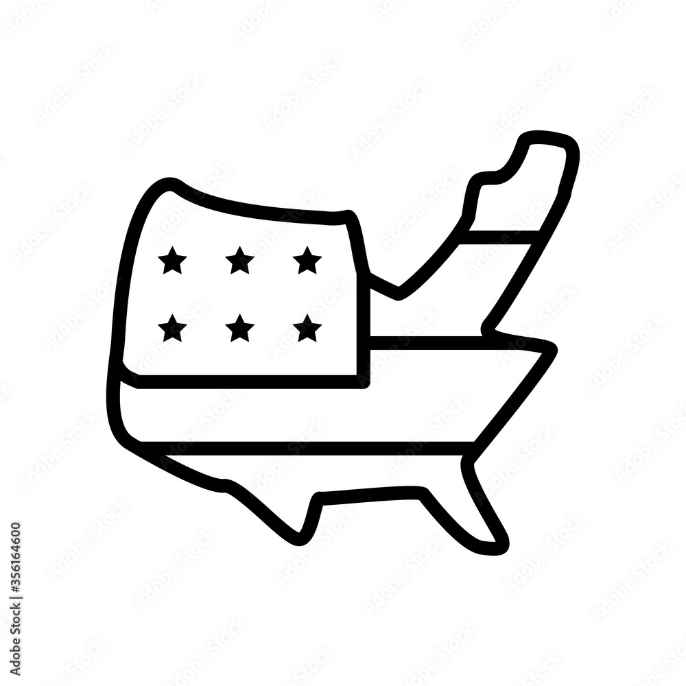 Poster map usa flag icon. simple line, outline vector elements of america icons for ui and ux, website or m