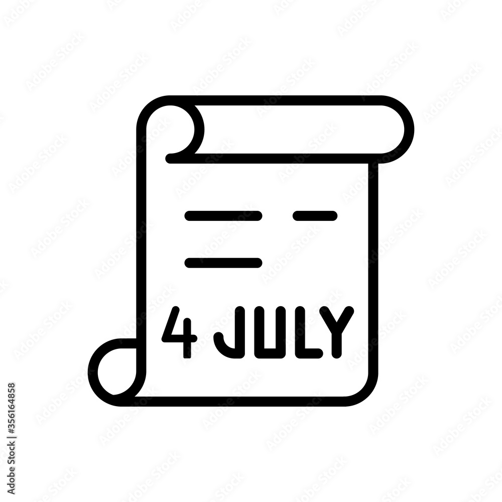Poster 4th July document icon. Simple line, outline vector elements of America icons for ui and ux, website or mobile application