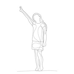 line drawing of a child girl