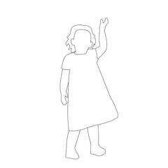 isolated, on a white background, outline sketch child, icon