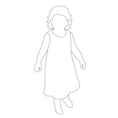 isolated, on a white background, outline sketch child, icon