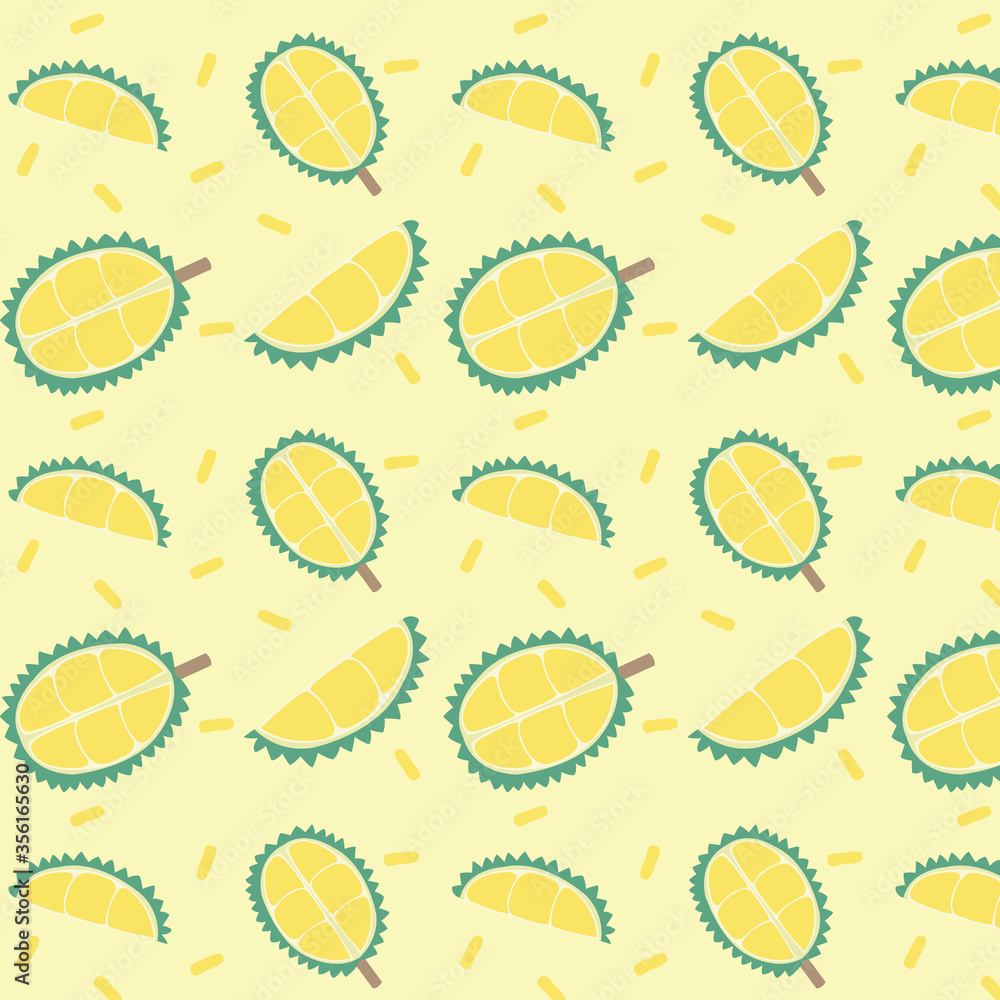 Wall mural seamless background with piece durian