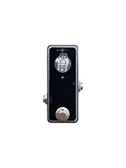 Isolated mini boutique black and clear knob booster stomp box pedal electric guitar effect on white...