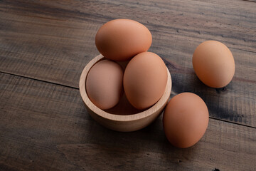 egg on wood background, fresh egg
