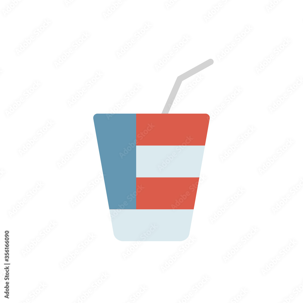 Poster drink bottle usa flag icon. simple color vector elements of america icons for ui and ux, website or 