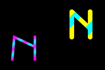 Capital letter N vector image