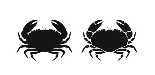 Crab logo. Isolated crab on white background. Silhouette