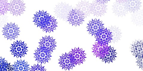 Light purple vector template with ice snowflakes.