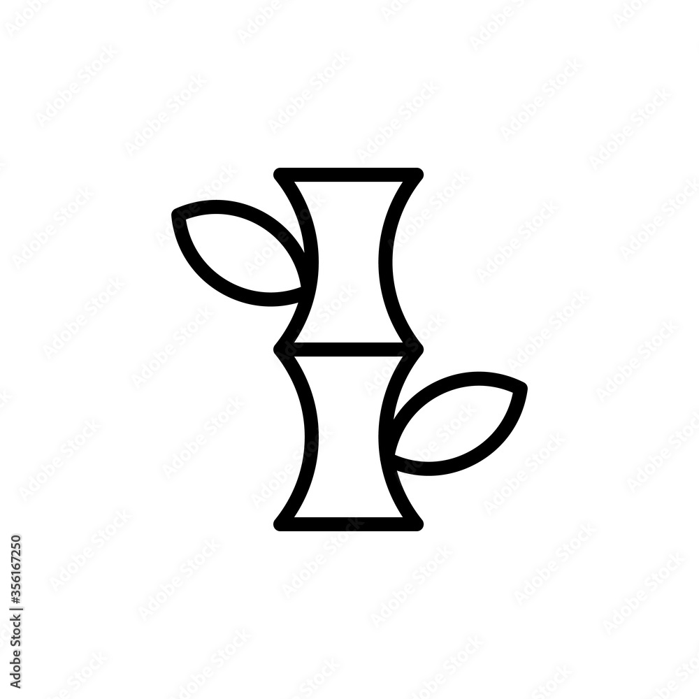 Poster bamboo botanical nature icon. simple line, outline vector elements of alternative medicine icons for