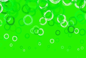 Light Green vector background with spots.