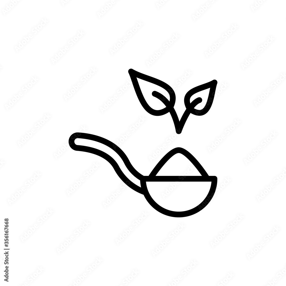 Poster spoon leaf icon. simple line, outline vector elements of alternative medicine icons for ui and ux, w
